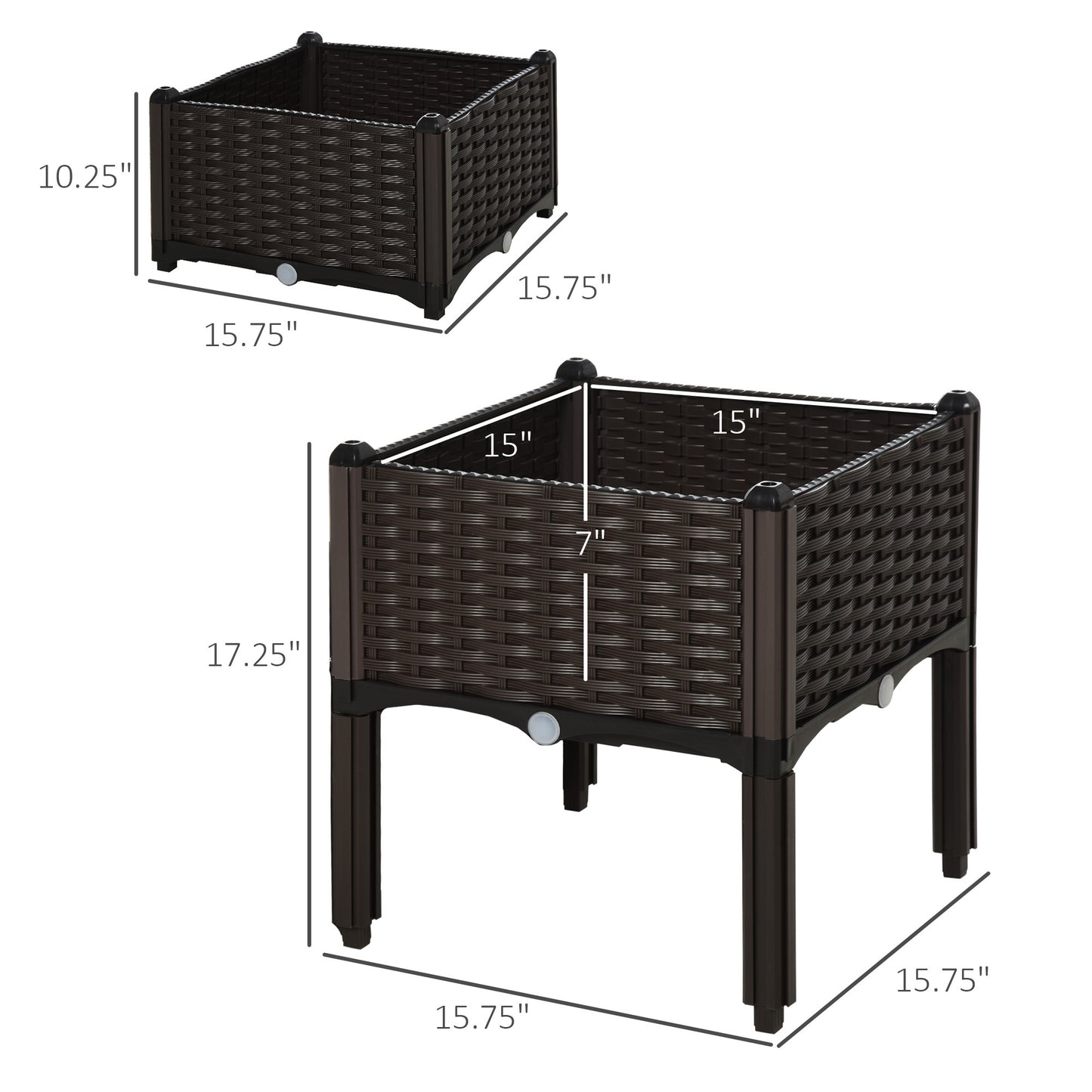 Raised Garden Bed With Legs, Self-Watering Planter Box Raised Bed To Grow Flowers