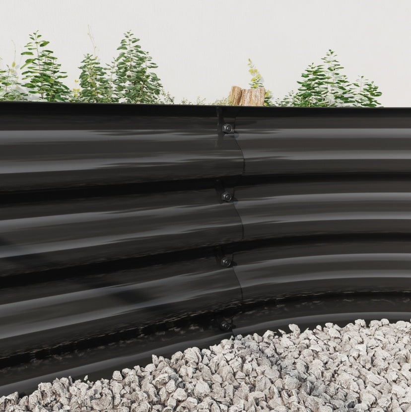 Raised Garden Bed Outdoor, Oval Metal Planter For Plants, Vegetables, Flowers
