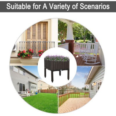 Outsunny Raised Garden Bed With Legs, Self-Watering Planter Box Raised Bed To Grow Flowers, Herbs  Vegetables, Brown