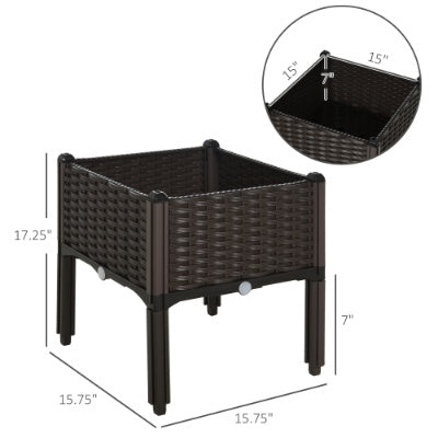 Outsunny Raised Garden Bed With Legs, Self-Watering Planter Box Raised Bed To Grow Flowers, Herbs  Vegetables, Brown